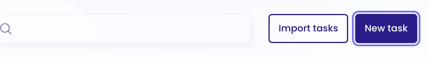 The Tasks toolbar with the New task button highlighted