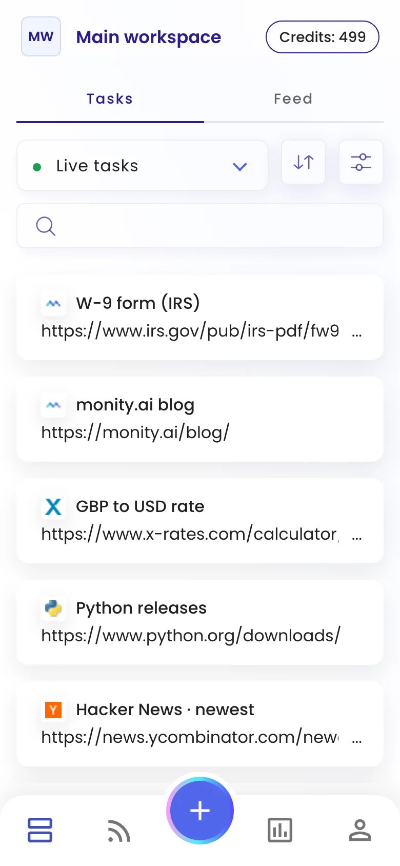 The task list on a phone, with a task being verified at the top